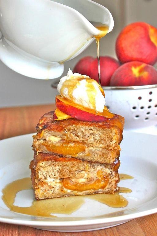 Caramelized Peach Stuffed French Toast