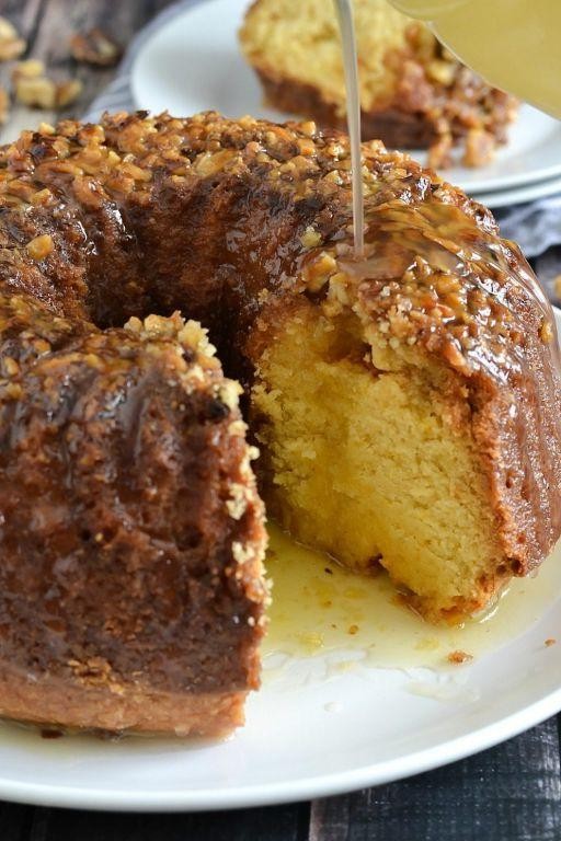Caribbean Rum Cake with Meyers Dark Rum Glaze