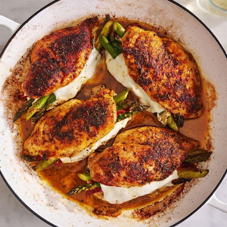 Cheesy Asparagus Stuffed Chicken