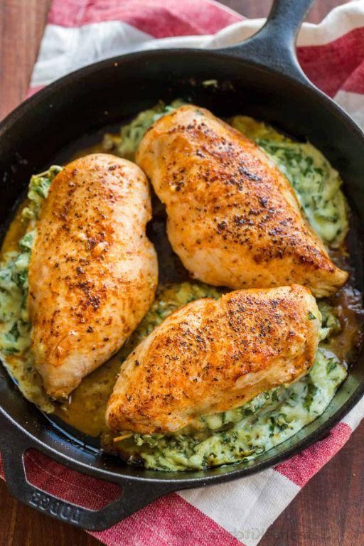 Cheesy Beef and Spinach Stuffed Chicken