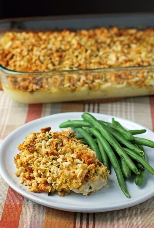 Cheesy Chicken and Herb Dressing Casserole