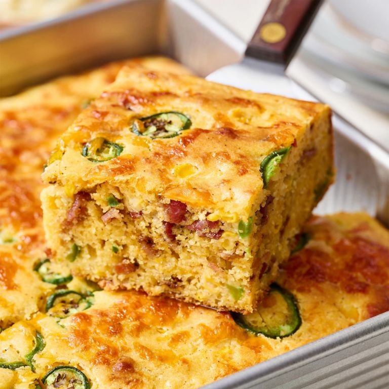 Cheesy Cornbread Dressing with Cheddar and Jalapeños