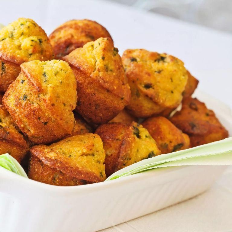Cheesy Garlic Mini Cornbread Muffins