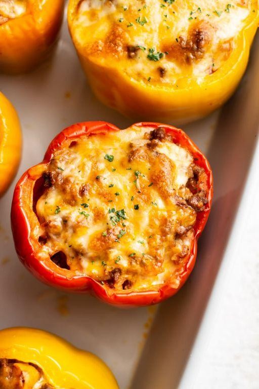 Cheesy Ground Beef Stuffed Peppers