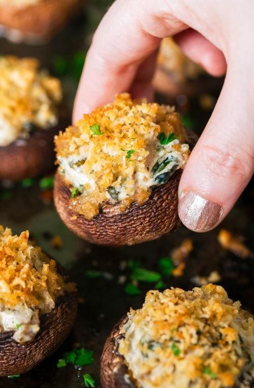 Cheesy Spinach Stuffed Portobellos