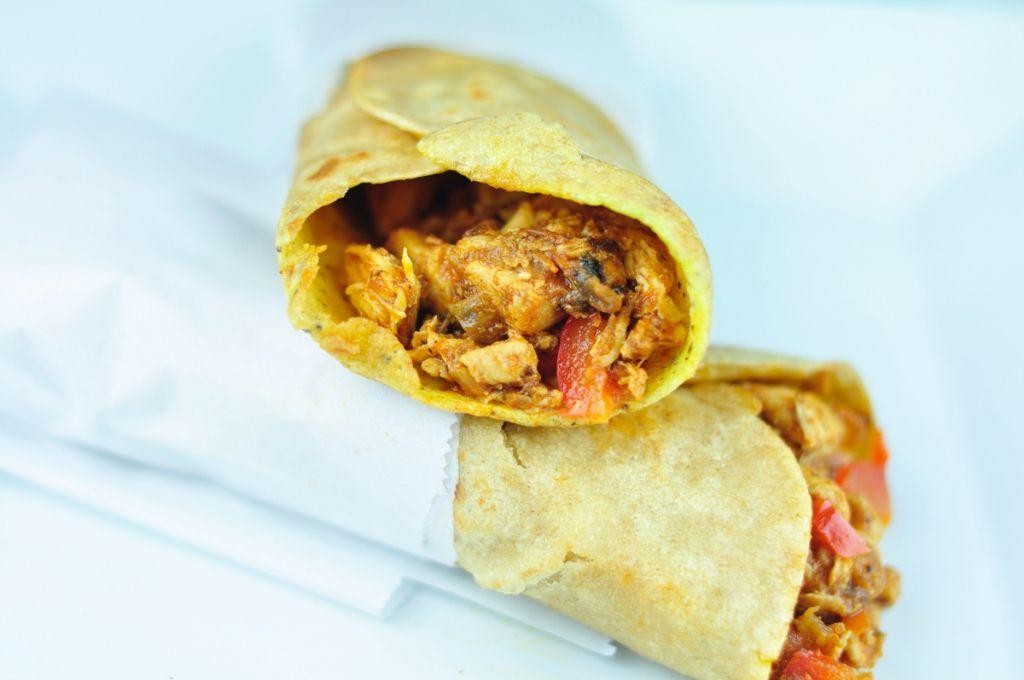 Chicken Kathi Roll with Bell Peppers