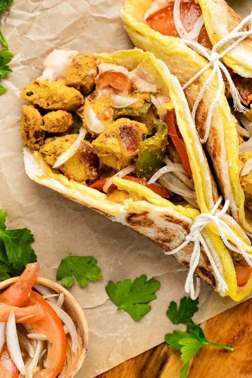Chicken Kathi Roll with Masala Fries