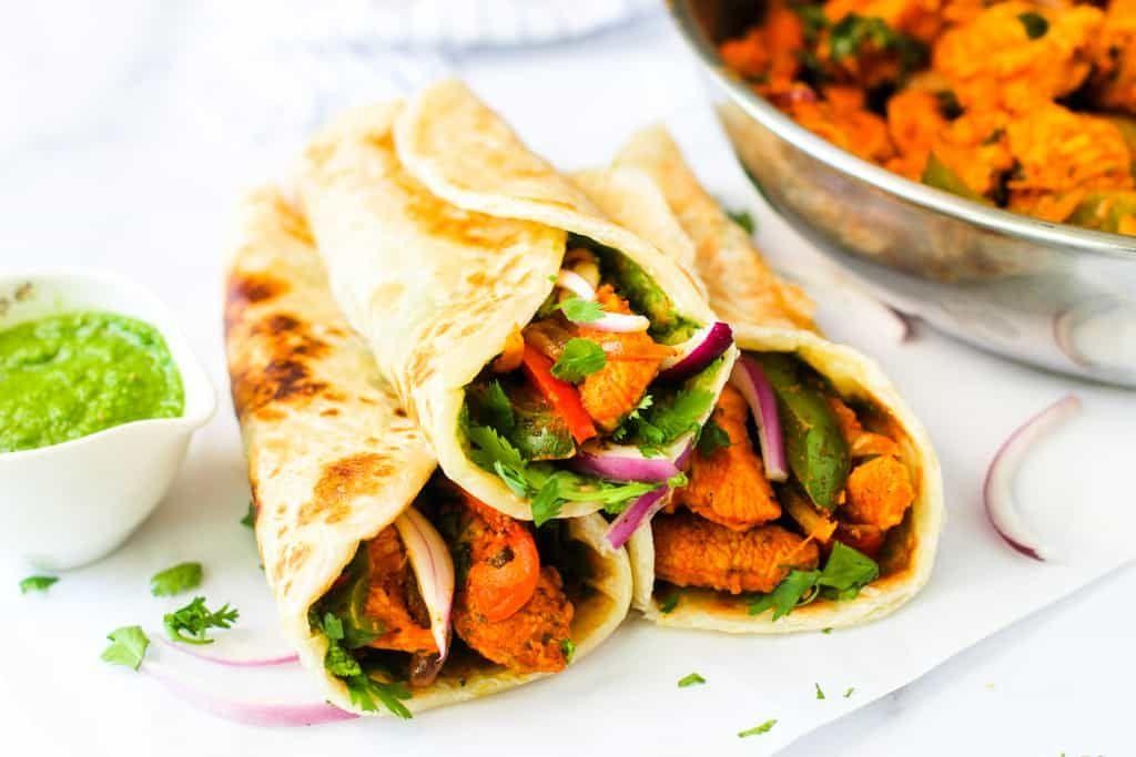 Chicken Kathi Roll with Spicy Mayo