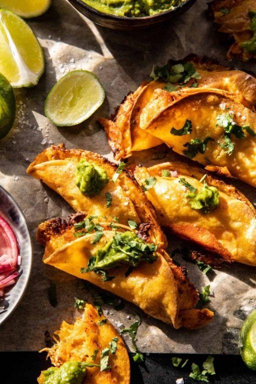 Chicken Tinga Tacos with Avocado Crema