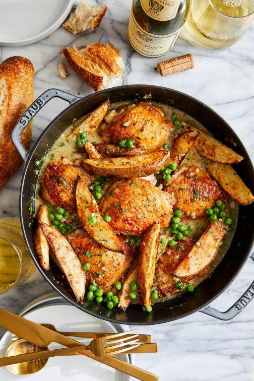 Chicken Vesuvio Casserole with Mozzarella Cheese