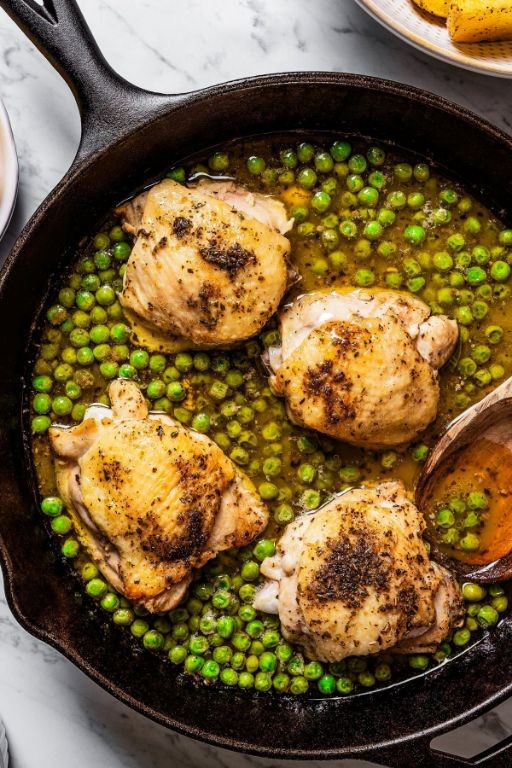 Chicken Vesuvio Skillet with Artichokes and Mushrooms