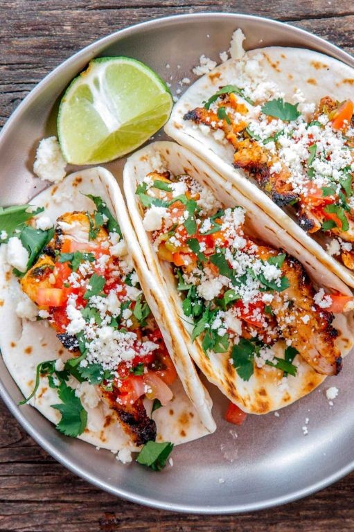 Chicken Vesuvio Tacos with Fresh Cilantro and Lime