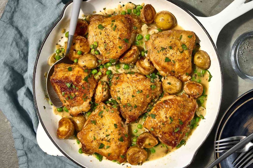 Chicken Vesuvio with Roasted Garlic and Thyme