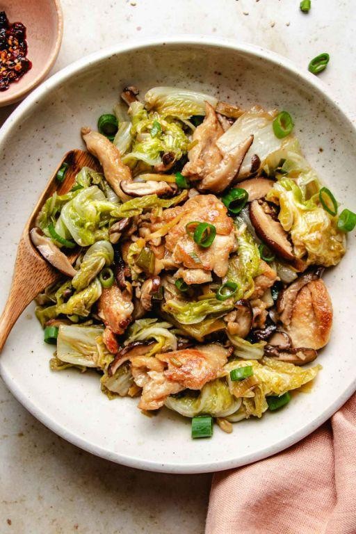 Chicken and Cabbage Stir-Fry with Sesame Oil