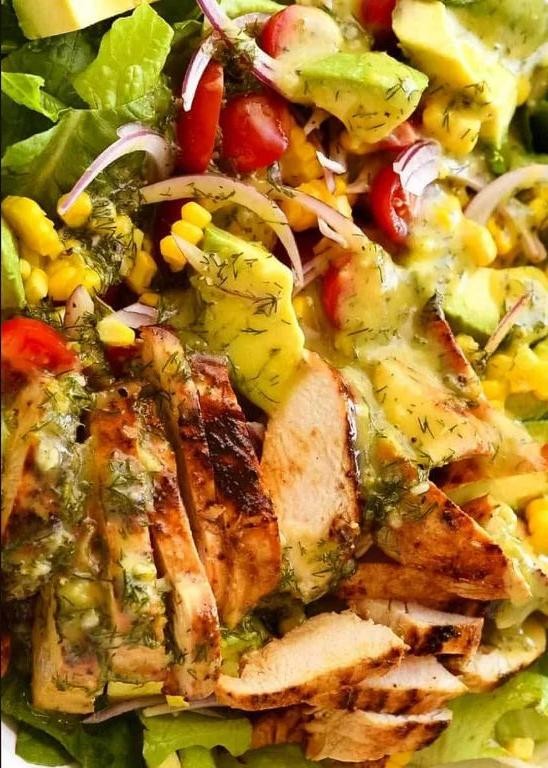 Chicken and Onion Salad with Lemon Dressing