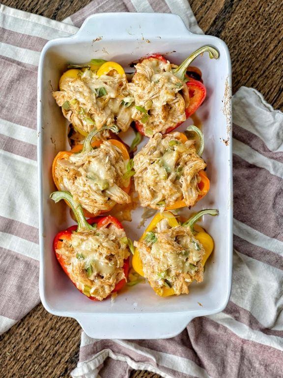 Chicken and Onion Stuffed Peppers