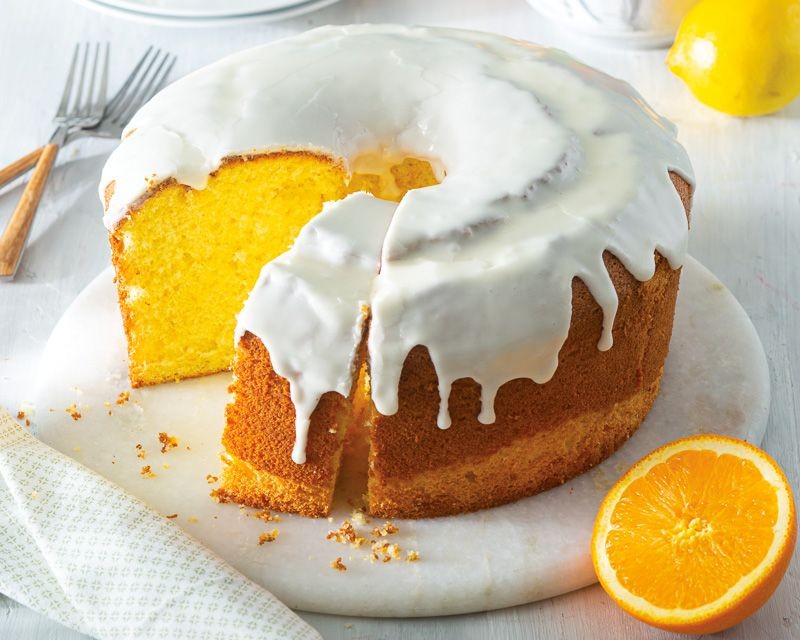 Chiffon Cake with Citrus Glaze