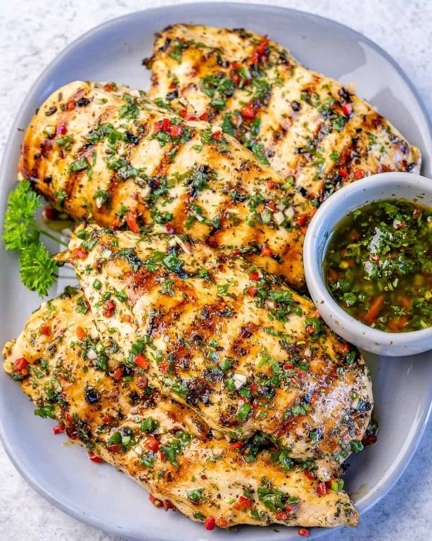 Chimichurri Scored Chicken Breast