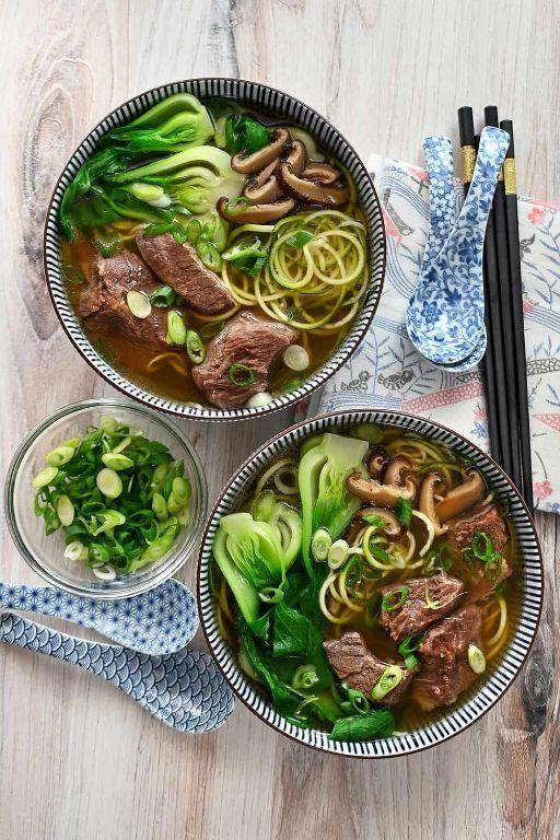 Chinese Cabbage and Beef Noodle Soup