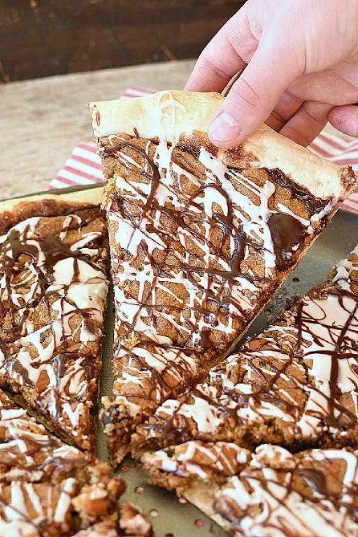 Chocolate Chip Cookie Dough Dessert Pizza