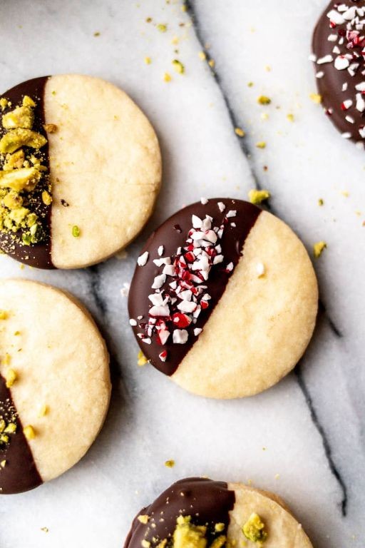 Chocolate Dipped Shortbread Cookies