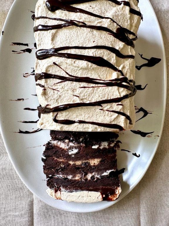 Chocolate Fudge Brownie Ice Cream Cake