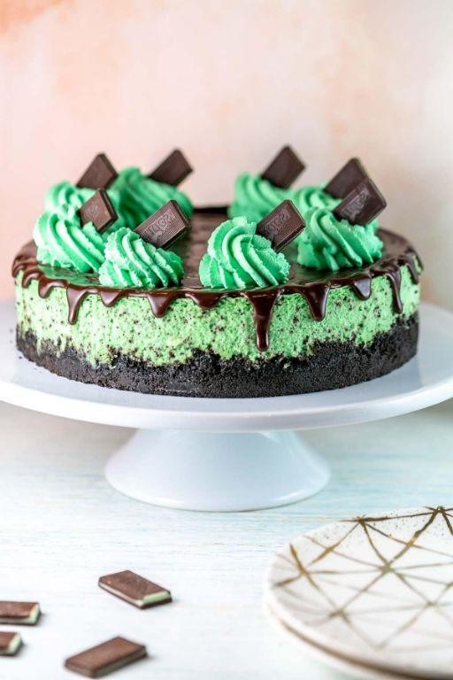 Chocolate Mint Cheesecake with Oreo Crust
