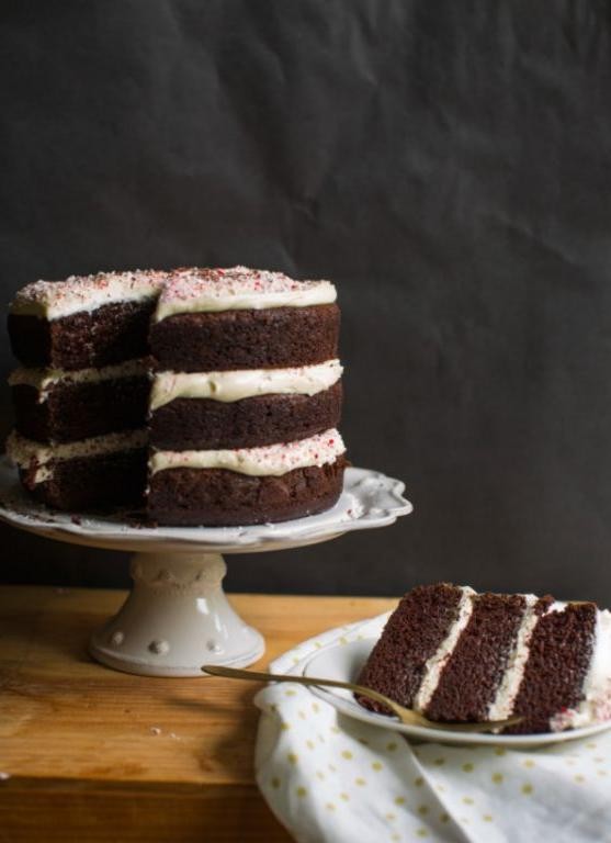 Chocolate Mint Layer Cake with Cream Cheese Frosting