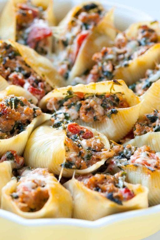 Chorizo and Spinach Stuffed Shells