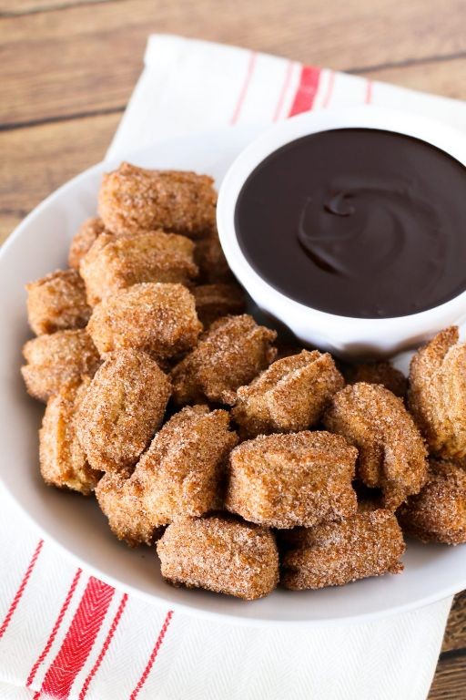Churro Bites with Chocolate Dipping Sauce