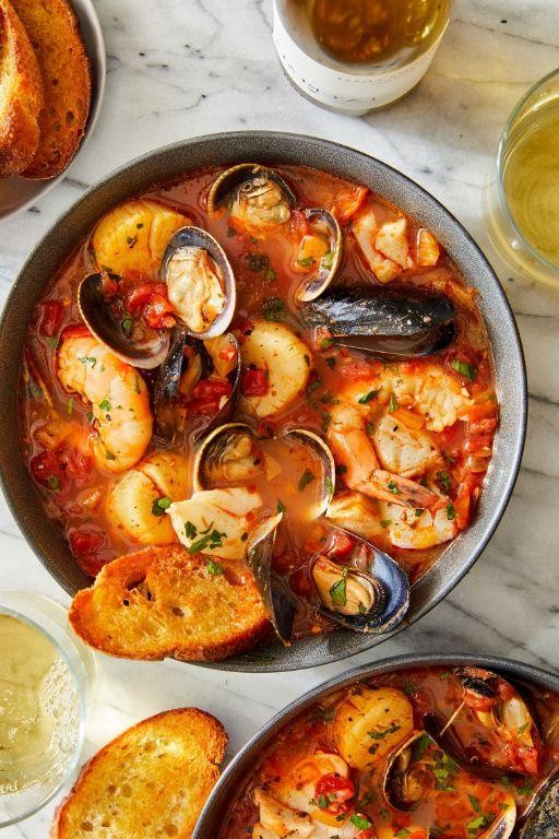 Cioppino Seafood Stew with Saffron Broth
