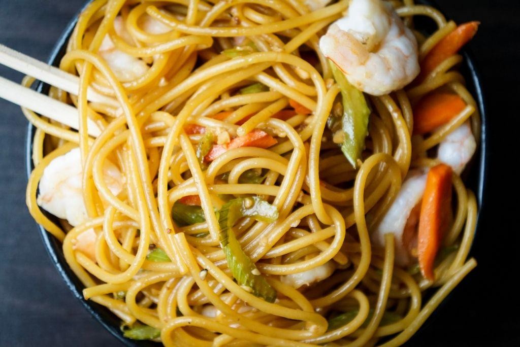 Citrus Ginger Hibachi Noodles with Shrimp