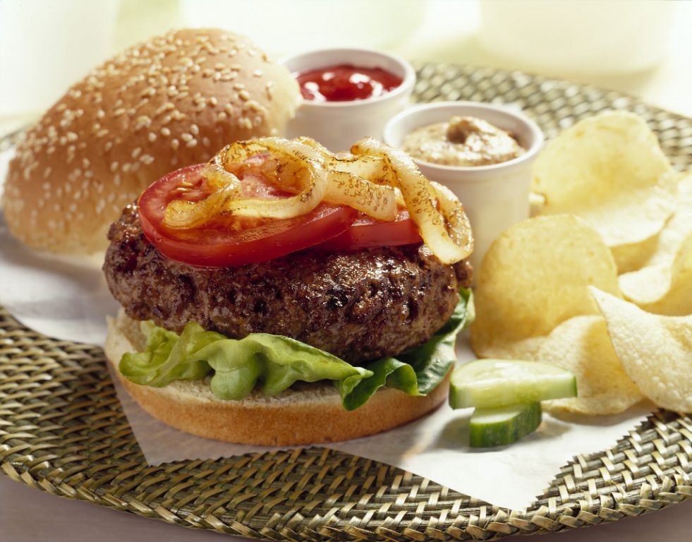 Classic Cheeseburger with Grilled Onions