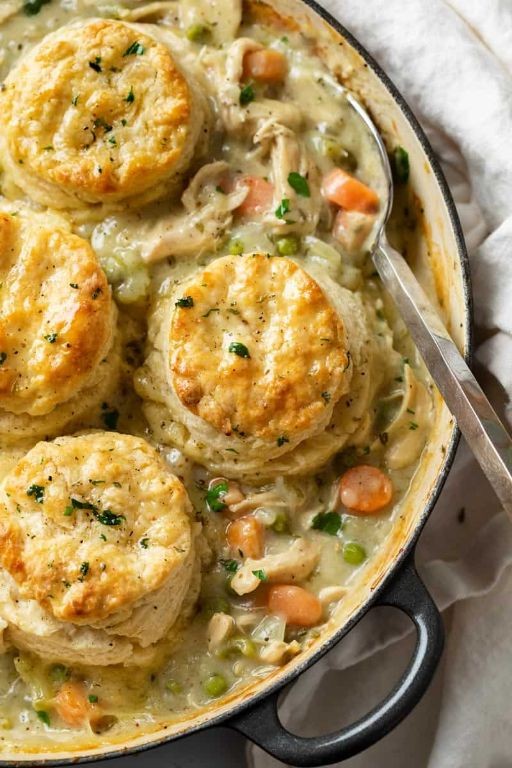 Classic Chicken Pot Pie with Buttermilk Biscuits