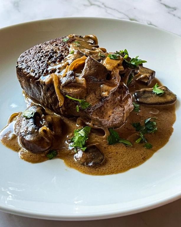 Classic Steak Diane with Mushroom Sauce