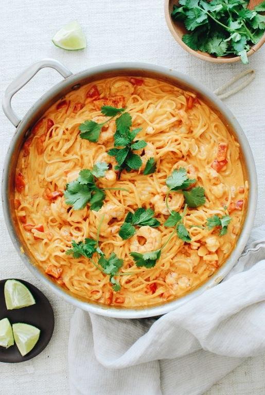 Coconut Curry Hibachi Noodles with Shrimp