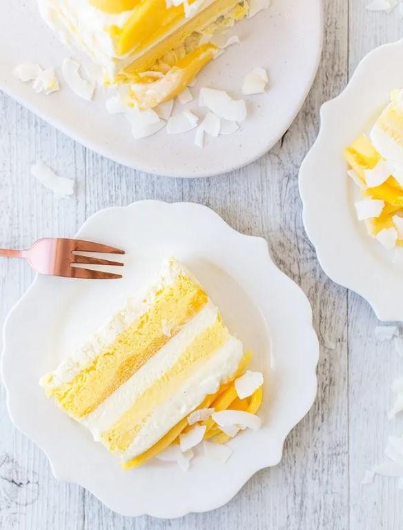Coconut Mango Ice Cream Cake