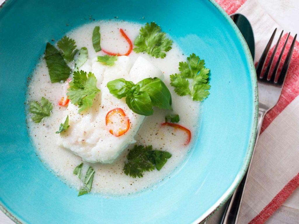 Coconut Milk Poached Cod with Lemongrass