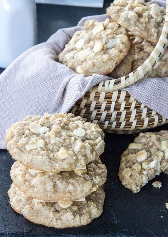 Coconut Oatmeal Cookies with White Chocolate