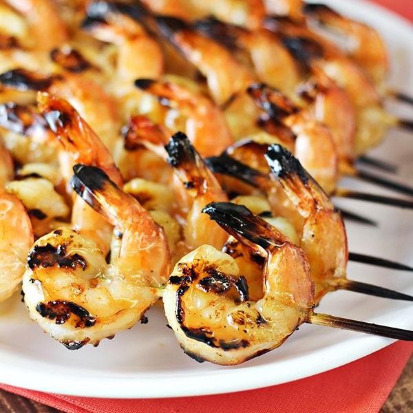 Coconut Rum Shrimp Skewers with Meyers Dark Rum Marinade