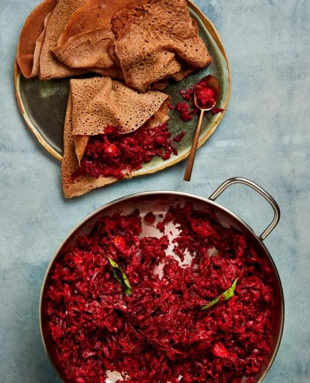 Colorful Beetroot-Infused Injera