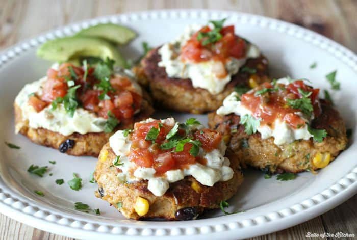 Corn and Black Bean Tuna Cakes with Cilantro Lime Crema