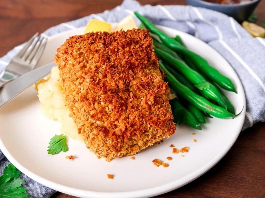 Cornflake-Crusted Breaded Cod with Honey Mustard