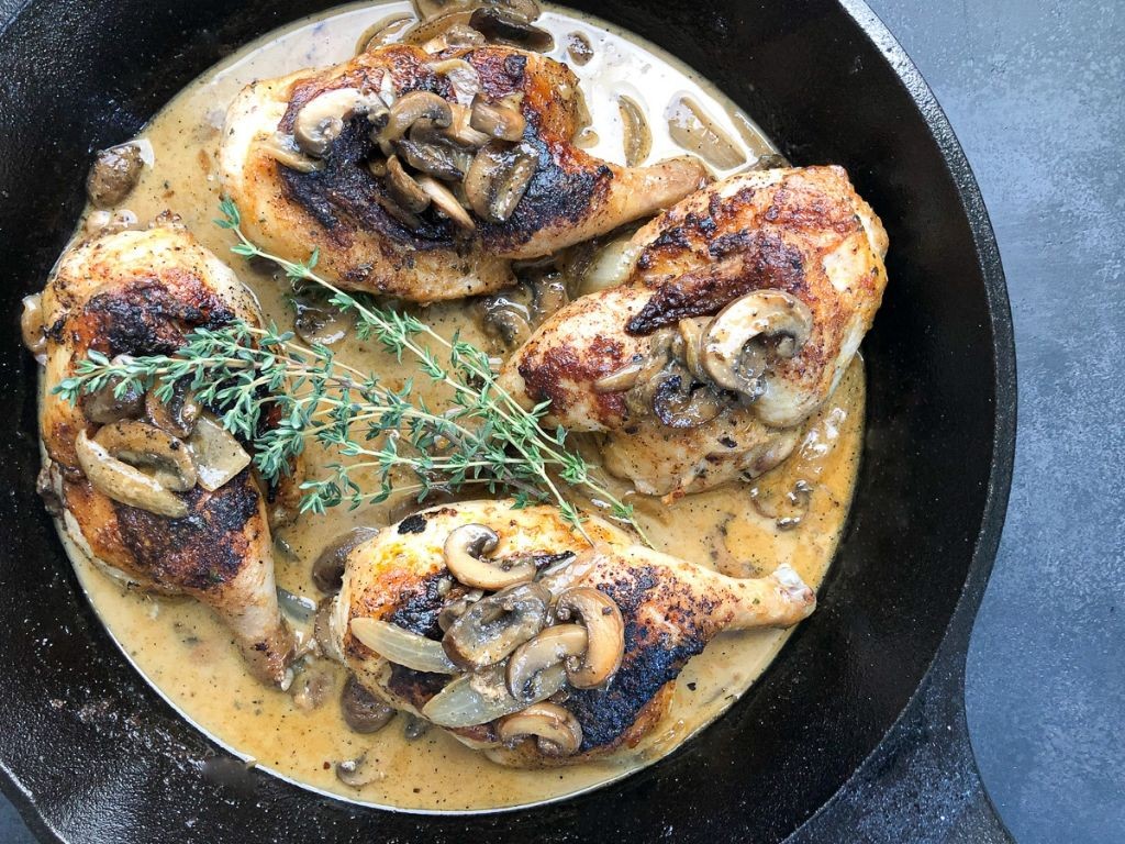 Cornish Hens Braised in White Wine and Herbs