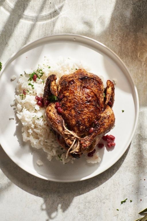 Cornish Hens with Pomegranate Molasses Glaze