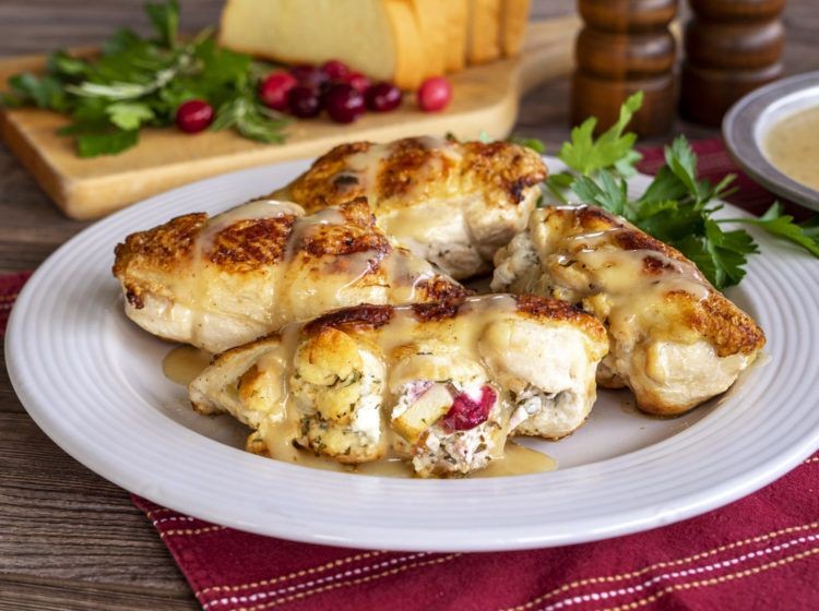 Cranberry and Sage Stuffing Stuffed Chicken Breast