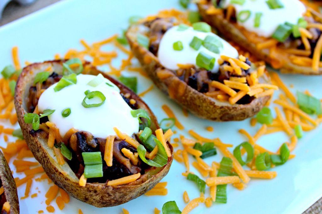 Creamy Beef and Cheese Potato Skins