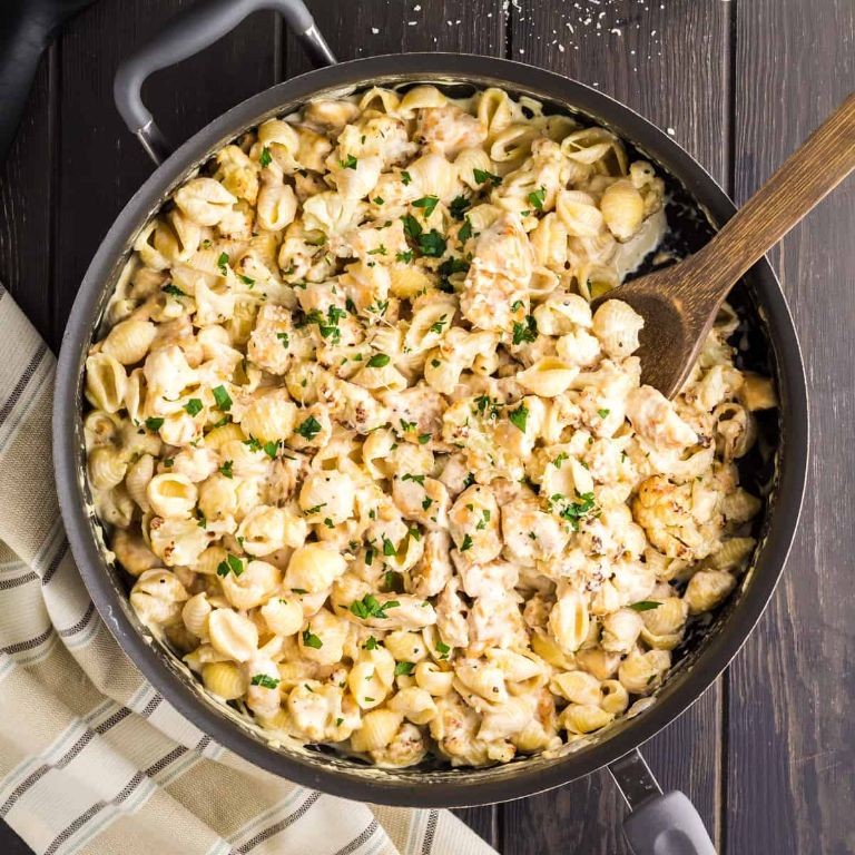 Creamy Garlic Frozen Chicken Breast Pasta