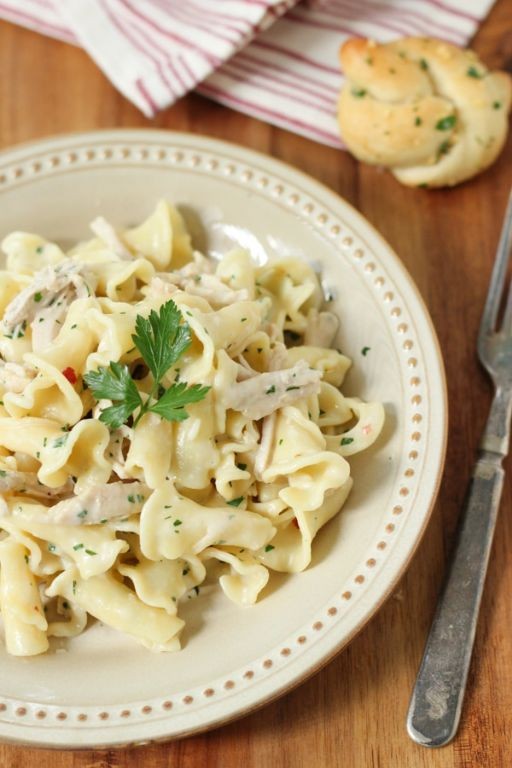 Creamy Garlic Parmesan Campanelle Pasta