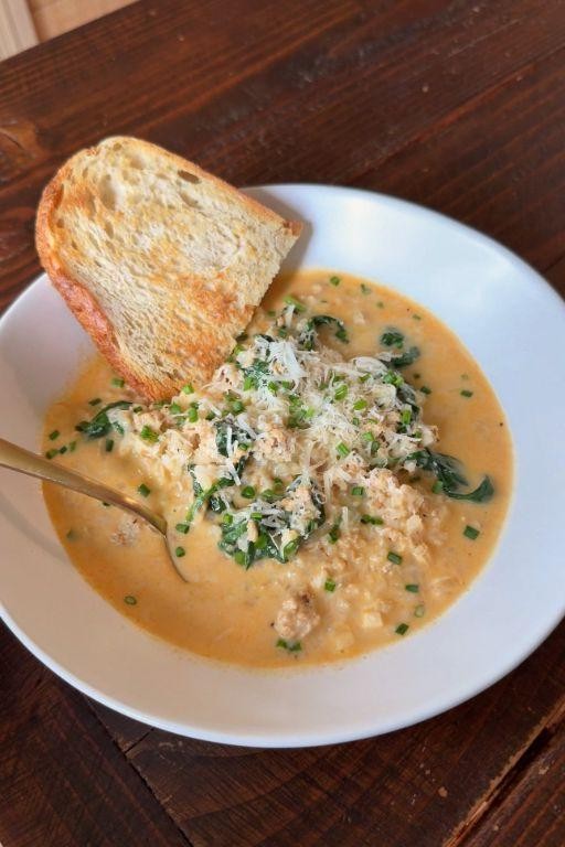 Creamy Garlic Parmesan Chicken Soup